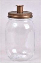 Kandelaar - Candle Jar - Goud - Glas - 11x17cm