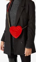 Monki Rode Schoudertas cross body bag in Valentijn Hart vorm met verstelbare schouderband