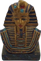 Toetanchamon beeld decoratie 9,5 cm hoog – Egypte beeldjes van farao Tutankhamun polyresin materiaal