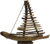 Bateau en bois flotté | voile de bateau en bois flotté | 40 | naturel