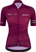 Santini Fietsshirt korte mouwen Dames Bordeaux - Uci Women'S World Tour Eco Jersey - Uci Official - XL