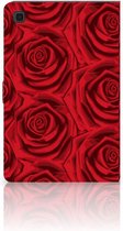 Book Cover Geschikt voor Samsung Galaxy Tab A7 (2020) Cover met Magneetsluiting Red Roses