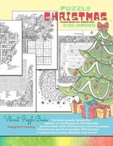 CHRISTMAS puzzle books for adults and coloring. Variety puzzle books for adults. A word search Christmas puzzle book with Christmas coloring pages, Christmas word scramble, Christmas crosswor