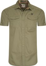 Mezaguz-Heren Overhemd-Korte mouw-Cais-Lichen