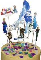 Partygoodz - 10-Delige Frozen Taarttopper - Cake - Vlaggenset - Decoratie - Disney - Verjaardagstaart - Decoratie Topper