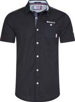 The Wildstream-Heren Overhemd-Corto-Navy-Korte Mouw-Maat L