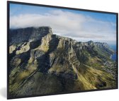 Photo encadrée - Photo aérienne de Table Mountain au Cap cadre photo noir 60x40 cm - Affiche encadrée (Décoration murale salon / chambre)