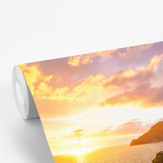 Sunset in Cinque Terre papier peint photo vinyle largeur 600 cm x hauteur 400 cm - Tirage photo sur papier peint (disponible en 7 tailles)