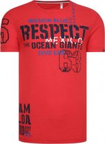 Camp David ® T-shirt gemaakt van vlam garen "Mission Blue" rood