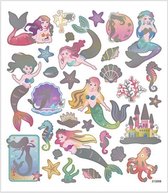 Stickers Sheet 15x16 5 Cm About 32 Piece Mermaids 1sheet