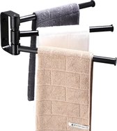 Narvie Handdoekrek 3 armig - Design badkamer - 3 Handdoeken - Roterende handdoekhouder 3 Armen - zwart