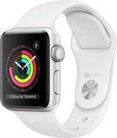 Siliconen Sportbandje / Geschikt voor Apple Watch bandje / 42 mm / 44 mm / 45 mm / S/M / iWatch Horlogebandje / Series 1 2 3 4 5 6 7 SE / Roestvrij - Wit / White