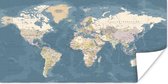 Wereldkaarten - Wereldkaart - Atlas - Blauw - 160x80 cm