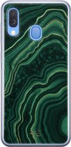 Samsung Galaxy A40 siliconen hoesje - Agate groen - Soft Case Telefoonhoesje - Groen - Print