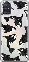 Samsung Galaxy A51 siliconen hoesje - Orka - Soft Case Telefoonhoesje - Transparant - Print