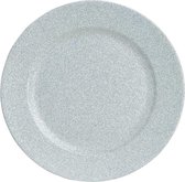 Dinerbord - Ontbijtbord - Plastic Bord Glitter Zilver - Ø 33cm - Rond - Kunststof
