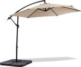 Bol.com MaxxGarden Deluxe - Duurzame zweefparasol - Ø300 cm - Inclusief vulbare tegels en extra parasolhoes - Kantelbaar - 3 met... aanbieding