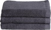 Seahorse Ridge handdoeken 60x110 cm - Set van 3 - Donker grijs
