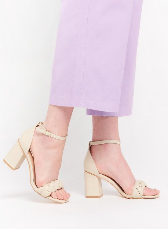 LOLALIZA Sandalen met hak - Beige - Maat C36 | bol.com