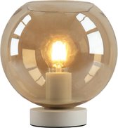 Olucia Mavis - Moderne Tafellamp - Glas/Metaal - Amber;Wit
