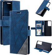 Book Case Samsung Galaxy S21 Ultra | Hoogwaardig PU Leren Hoesje | Lederen Wallet Case | Luxe Uitstraling | Telefoonhoesje | Pasjeshouder | Portemonnee | Blauw