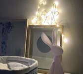 SIIDDS Handgemaakt naamlampje - uniek, persoonlijk en origineel cadeau/kraamacdeau -  leuk voor babykamer/ peuterkamer/ kinderkamer - in de kleuren goud/koper/zwart - maximaal 8 le