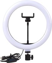 LED ring lamp met 3 lichtstanden - voor foto's en video's - 30 cm doorsnee - incl. statiefje