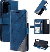 Book Case Samsung Galaxy S21 | Hoogwaardig PU Leren Hoesje | Lederen Wallet Case | Luxe Uitstraling | Telefoonhoesje | Pasjeshouder | Portemonnee | Blauw