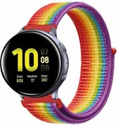 Nylon Smartwatch bandje - Geschikt voor  Samsung Galaxy Watch Active nylon band - regenboog - Strap-it Horlogeband / Polsband / Armband