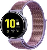Nylon Smartwatch bandje - Geschikt voor  Samsung Galaxy Watch Active nylon band - lila - Strap-it Horlogeband / Polsband / Armband