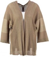 Amelie & amelie bruin oversized vest 3/4 mouw one size fits xl/xxl - Maat one size