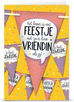 Kaart - Vriendin - Inclusief 3 meter Vlaggetjes!