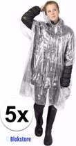 BS - 5x wegwerp regenponcho transparant - poncho