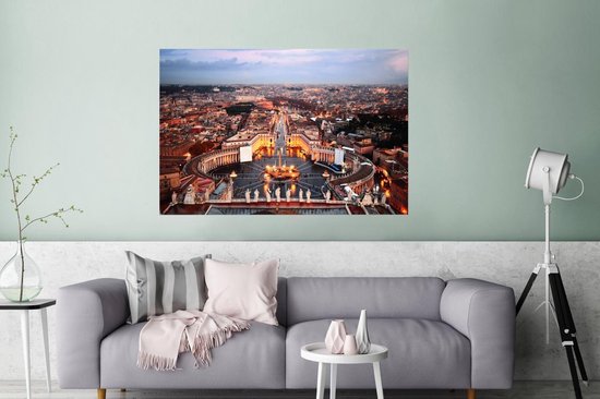 Poster Rome Place Saint-Pierre 150x75 cm - Tirage photo sur Poster (décoration murale salon / chambre) / Poster Villes