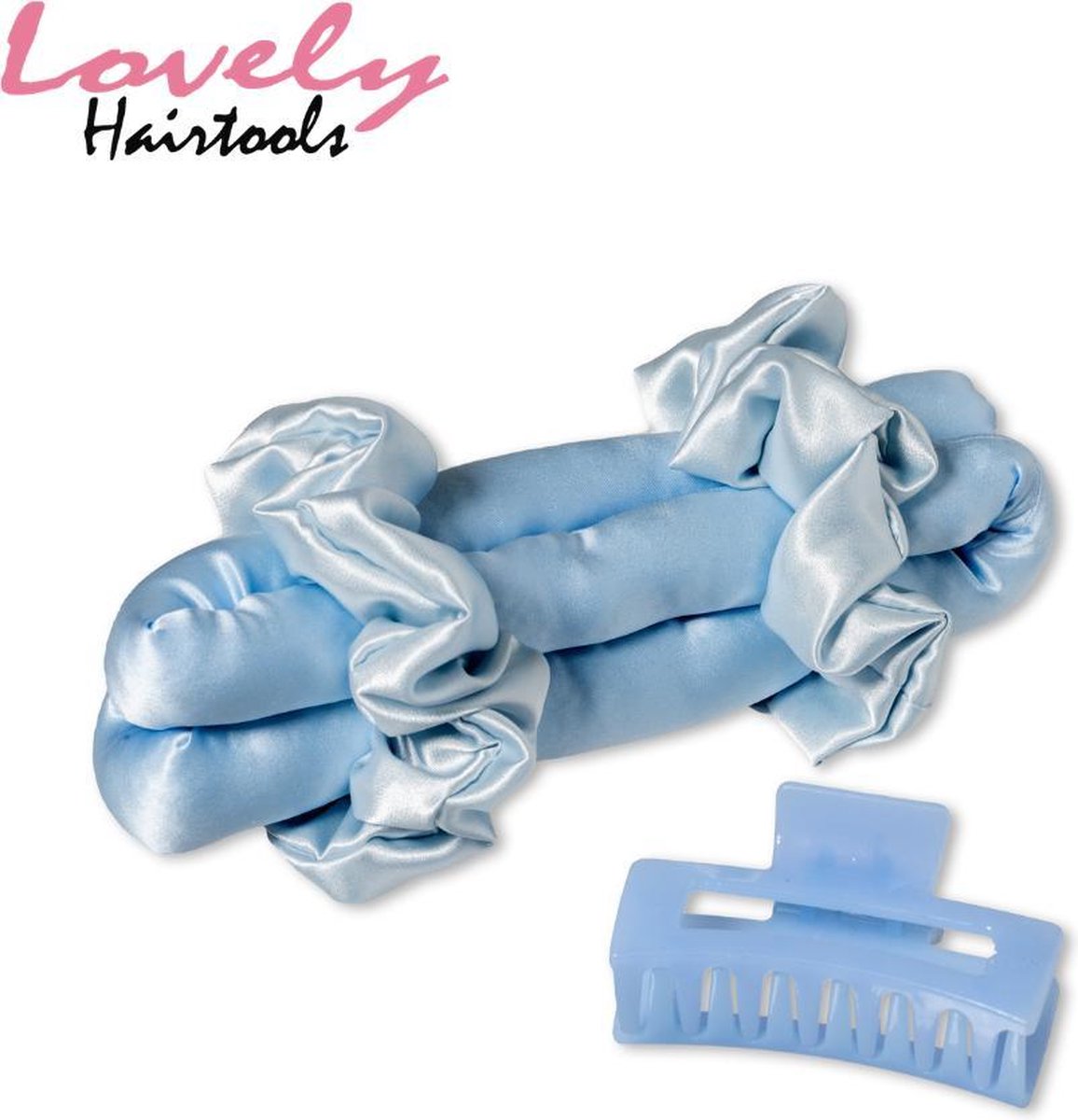 Lovely Hairtools - Heatless curls - Satijnen Haarkruller - Krul je haar zonder hitte - Heatless hair curling ribbon - Blauw