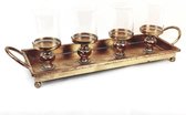 Tray with four candle holders 58,5*17,5*10,5
