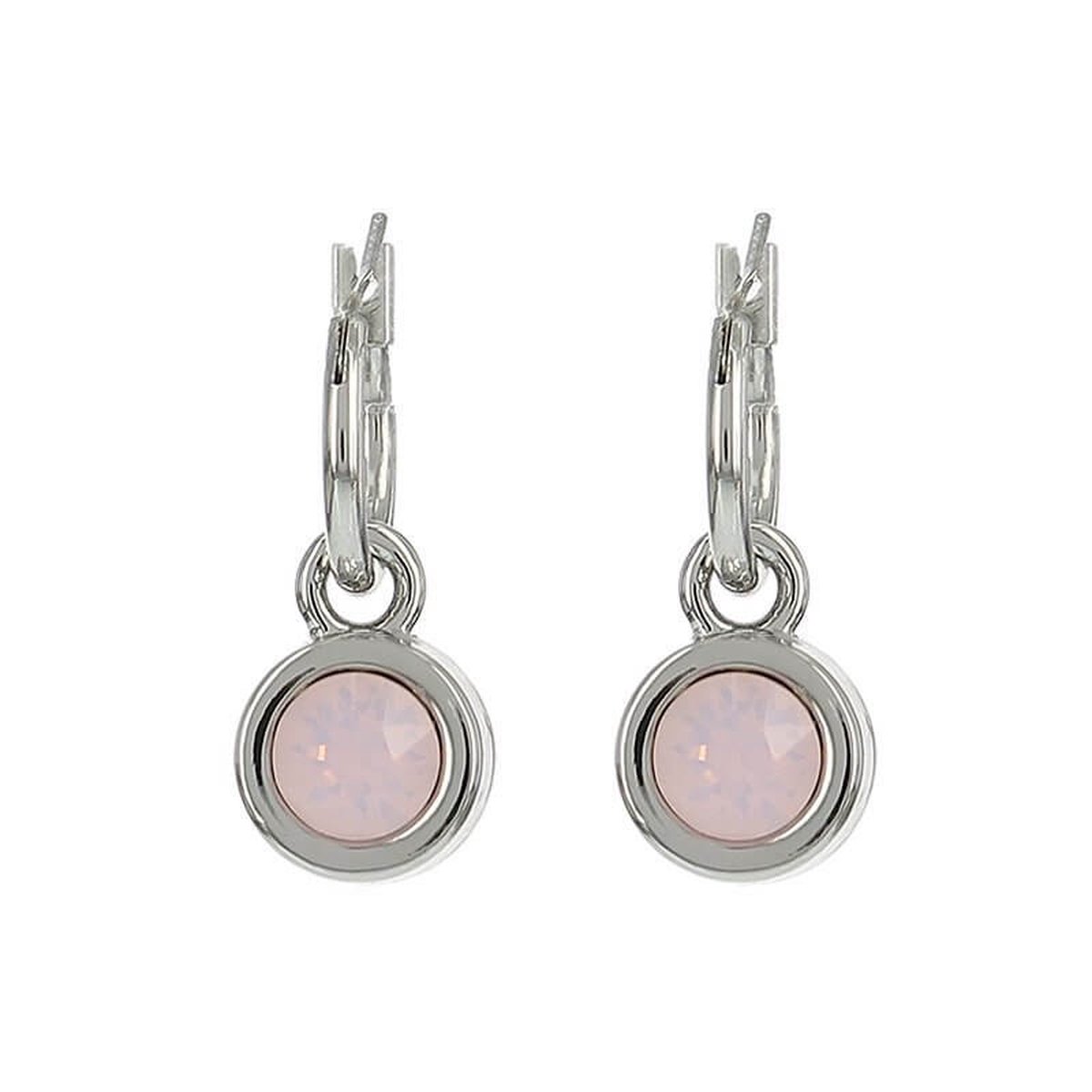 Biba Hang Oorbellen met Swarovski Steentje Rose W. Opal