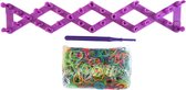 Loom Band Kit Set met 600 Elastiekjes, Haaknaald, 12 S-Clips en een Loom Bord