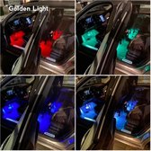 Golden Light - Bande LED RGB pour voiture - Siècle des Lumières intérieur - Bandes LED autocollantes 4 pièces avec connexion USB - Lumière LED - Avec télécommande - Accessoires voiture