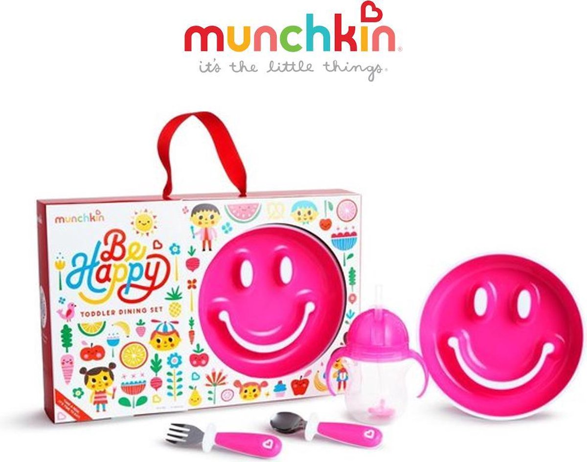 Munchkin Be Happy Toddler Kinder BestekSet Roze - 4 Delig