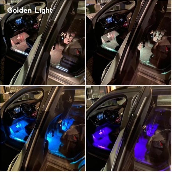Éclairage de voiture LED Golden Light LED pour l'intérieur avec télécommande - Bandes LED - Bandes LED' éclairage Éclairage intérieur RGB - Éclairage intérieur de voiture - Siècle des Lumières' ambiance - Accessoires de voiture Intérieur - 12V