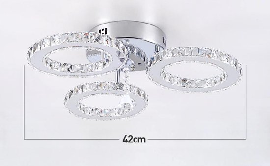 Plafonniere Met Kristal ANWIO Industriële Kristallen Plafondlamp - Zwarte Kroonluchter E27 Voor Woonkamer (290mm) E27 Lamp 60W Max