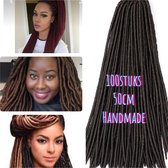 Faux Locs Braids Hair Braiding Crochet Hair Dreads klitvrij handmade donker bruin