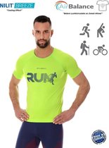 Brubeck Athletic - Air Pro Hardloopshirt / Sportshirt - Nilit® Breeze Cooling Effect - Neon Groen - L