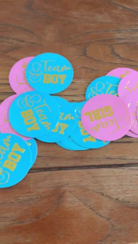 Stickers Team Boy/Team Girl Gender Reveal Babyshower - 24 stickers