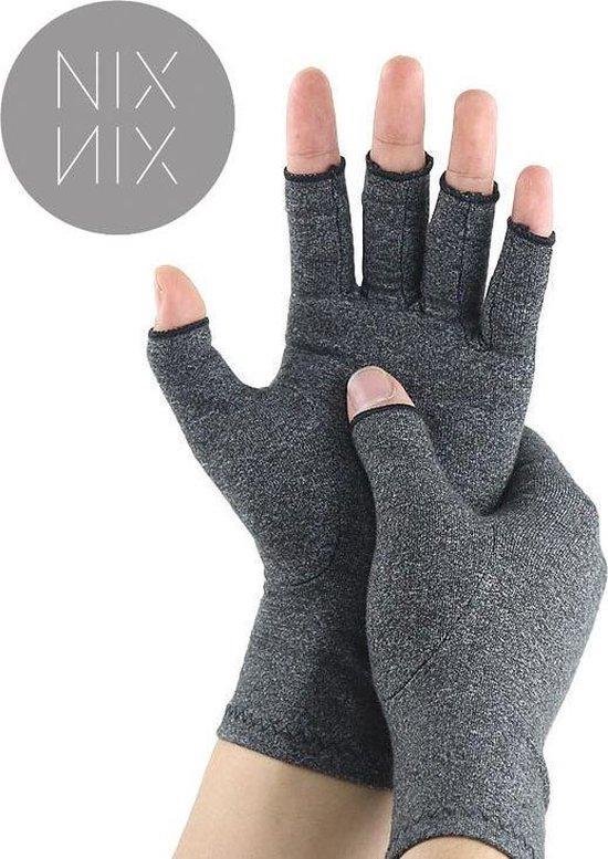 Reuma Handschoenen - 1 Paar - Artrose - Artritis - Maat L - Grijs - A-kwaliteit - Thuiswerk handschoenen - Compressie Handschoenen - Carpaal Tunnel