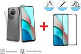 2-In-1 Screenprotector Hoesje Bescherming Protector Set Geschikt Voor Xiaomi Redmi Note 9T 5G - Full Cover 3D Tempered Glass Screen Protector Siliconen Back Bescherm Hoes Cover Cas