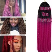 Faux Locs Braids Hair Braiding Crochet Hair Dreads klitvrij handmade Ombré zwart cyclamen