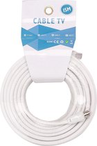 Coax Kabel - Aigi Crito - 15 Meter - Rechte Connectoren - Wit - BES LED