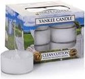 Yankee Candle - Clean Cotton ( čistá bavlna ) - Aromatické čajové svíčky ( 12 ks )